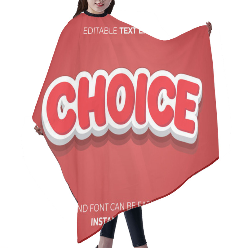 Personality  Red Choice Text Effect Template Hair Cutting Cape