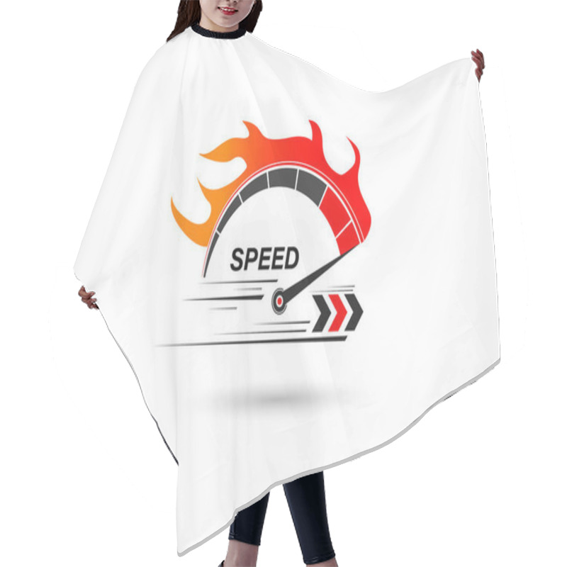 Personality  Speed Of Flaming Speedometer For Racing Event. Vector Eps10 Hair Cutting Cape