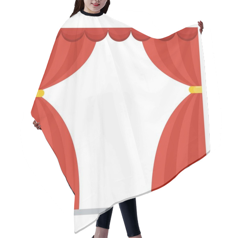 Personality  Red Theater Curtain Hair Cutting Cape