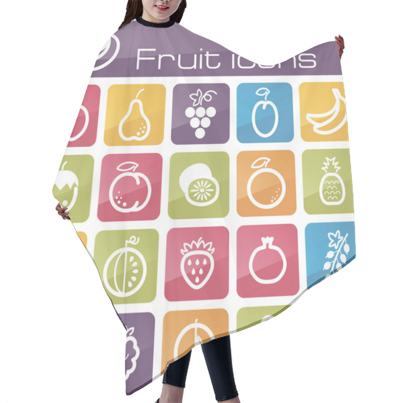 Personality  Icons Set Fruits Hair Cutting Cape