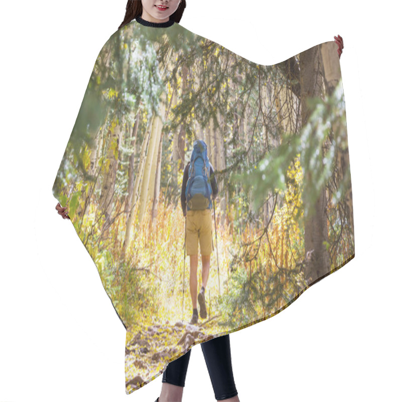 Personality  Hike In The Autumn Mountains. Fall Season Theme. Hair Cutting Cape