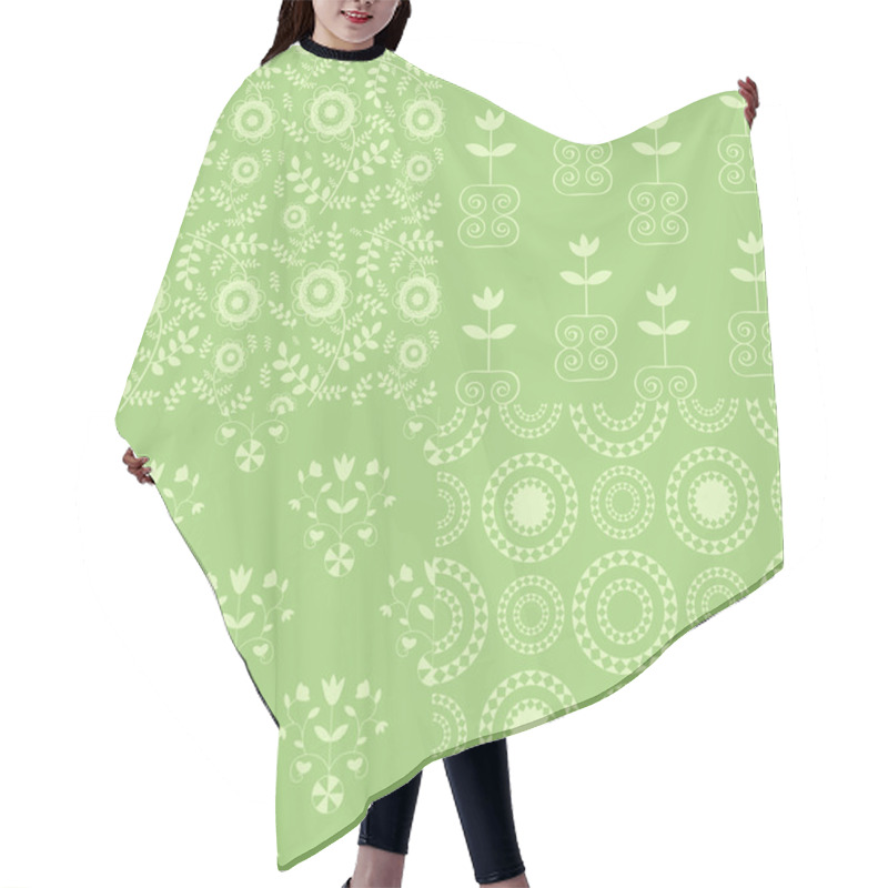 Personality  Seamless Green Patterns Hair Cutting Cape