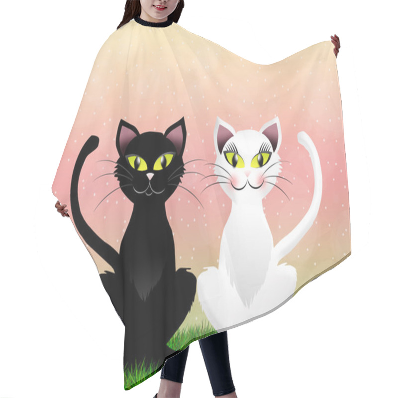 Personality  Cats Couple Hair Cutting Cape