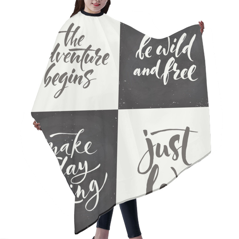 Personality  Set Of Chalk Lettering Qoutes Hair Cutting Cape