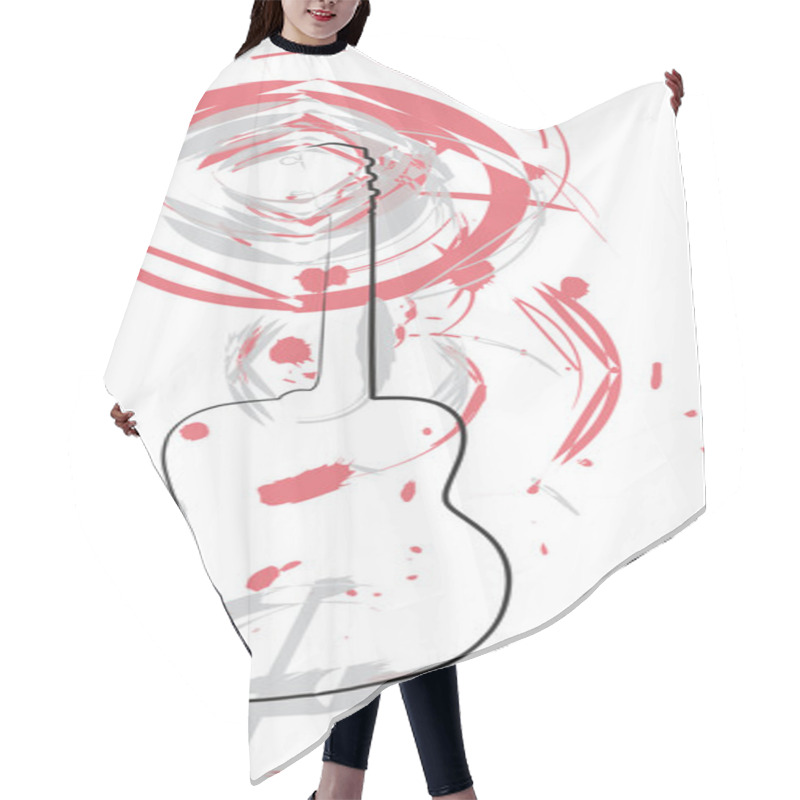 Personality  Abstract Guitar Illustration Hair Cutting Cape