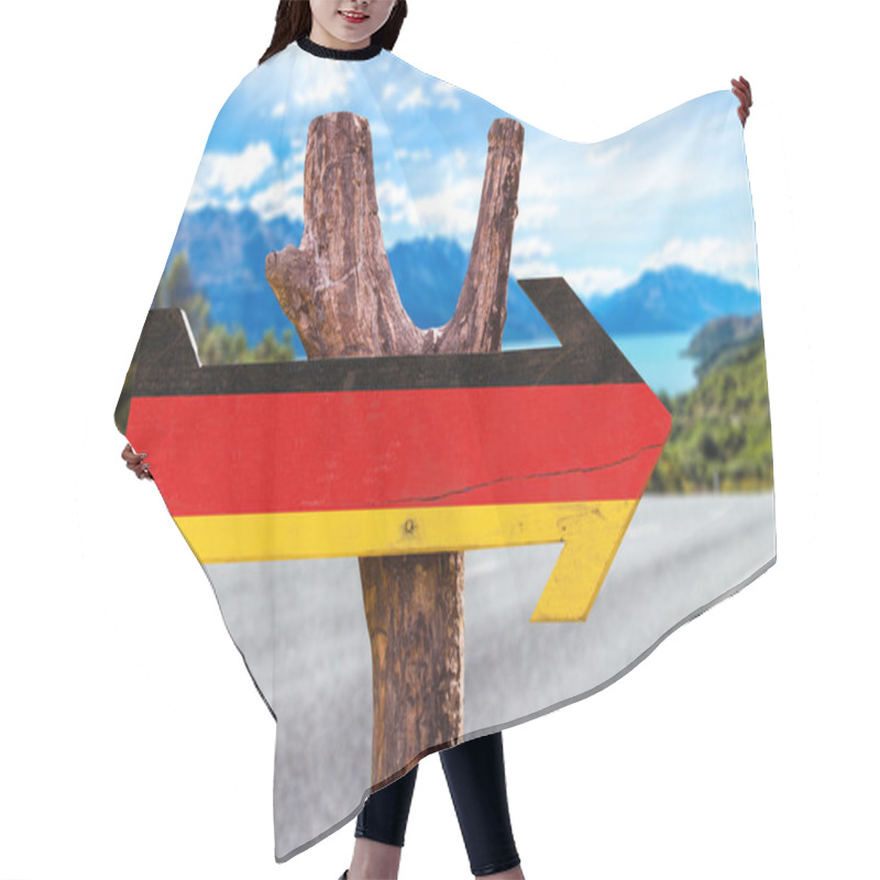 Personality  Germany Flag Wooden Sign Hair Cutting Cape