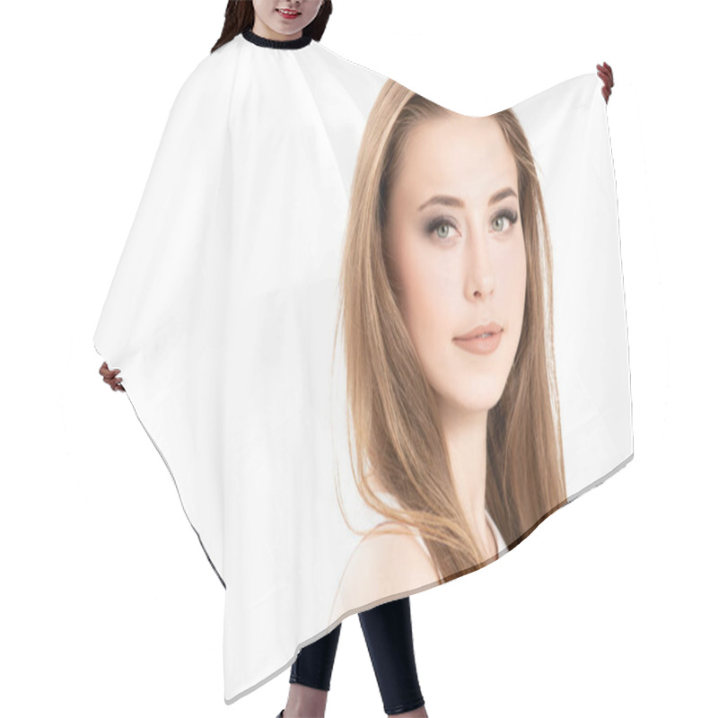 Personality  Lady With Blonde Hair Hair Cutting Cape