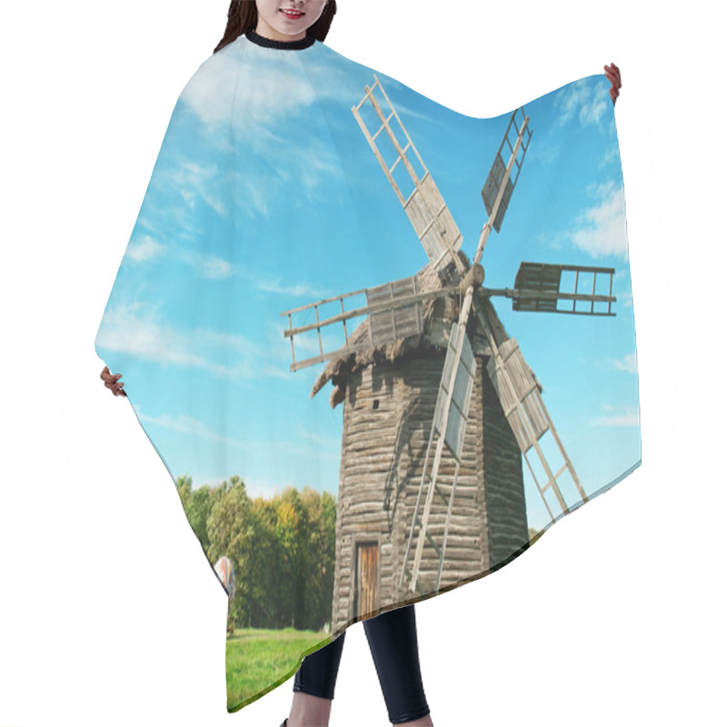 Personality  Old Wooden Windmill In The Background Of The Autumn Forest Hair Cutting Cape