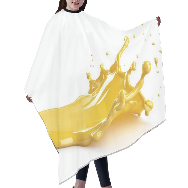 Personality  A Dynamic Splash Of Vibrant Yellow Paint, Capturing Energy And Creativity. Hair Cutting Cape