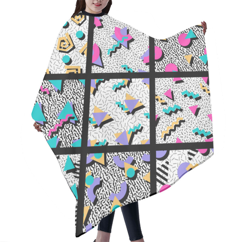 Personality  Set Of Vibrant Geometric Patterns Hair Cutting Cape