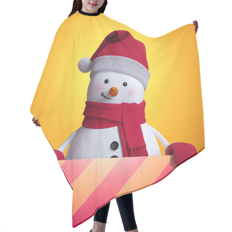 Personality  Festive Snowman Background Hair Cutting Cape