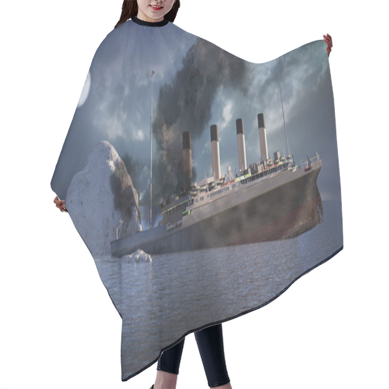 Personality  The Titanic Ocean Liner After It Struck An Iceberg In 1912 Off The Coast Of Newfoundland In The Atlantic Ocean Render 3d Illustration Hair Cutting Cape