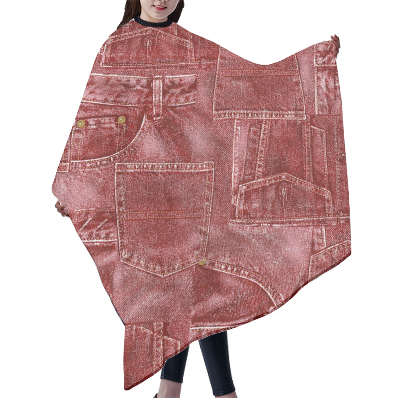 Personality  Denim Material Patchwork Hair Cutting Cape