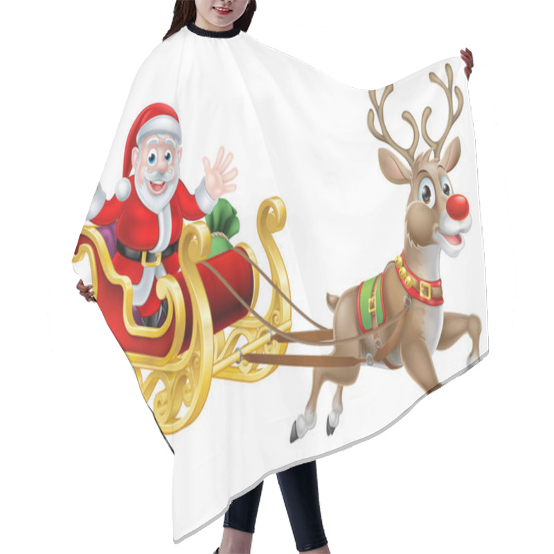 Personality  Santa Christmas Sleigh Hair Cutting Cape