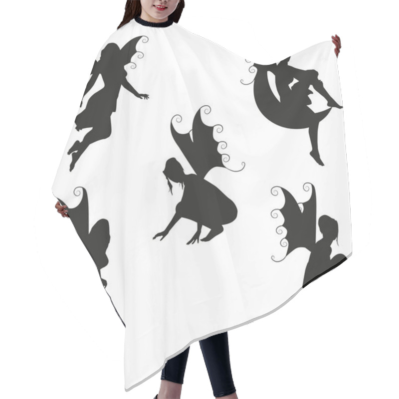 Personality  5 Vector Fairy Silhouettes Hair Cutting Cape