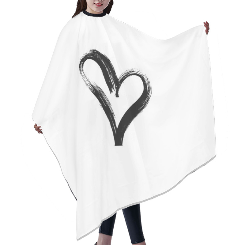 Personality  Hand Drawn Heart. Ink Calligraphy Hair Cutting Cape