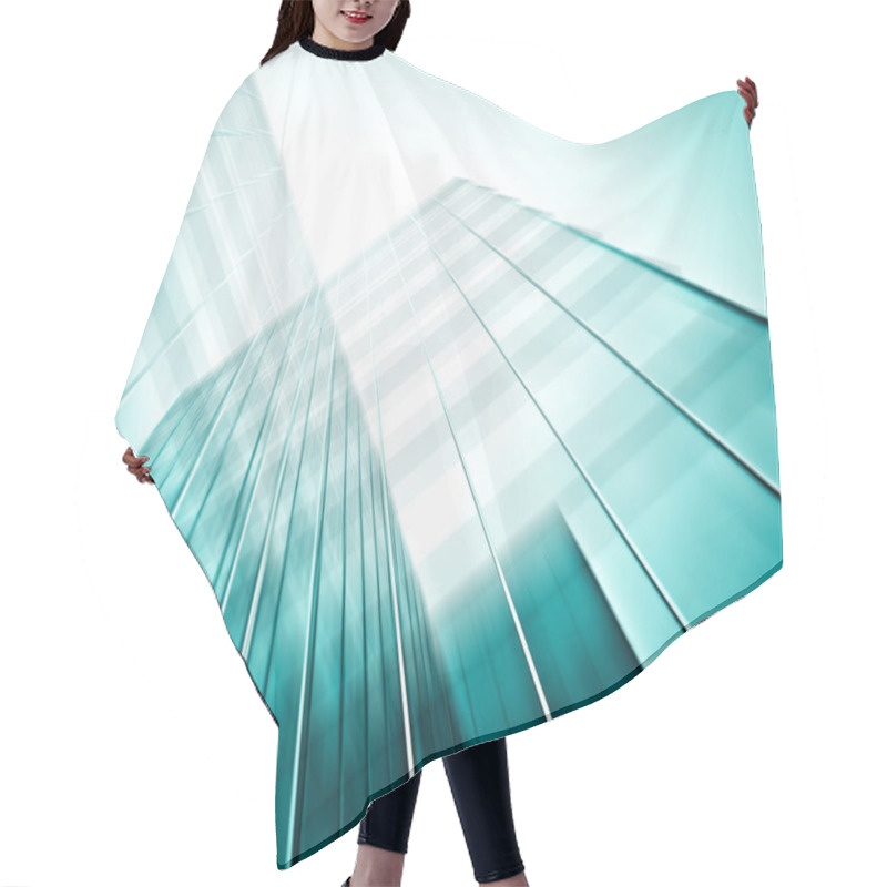 Personality  Panoramic And Perspective Wide Angle View To Steel Blue Backgrou Hair Cutting Cape