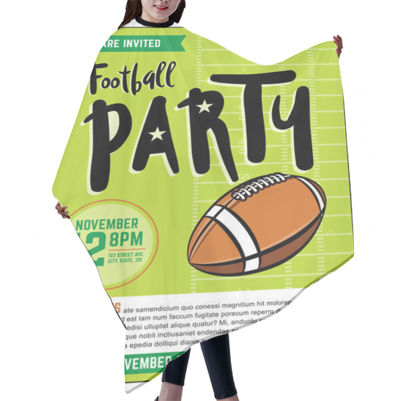 Personality  American Football Party Template Illustration Hair Cutting Cape