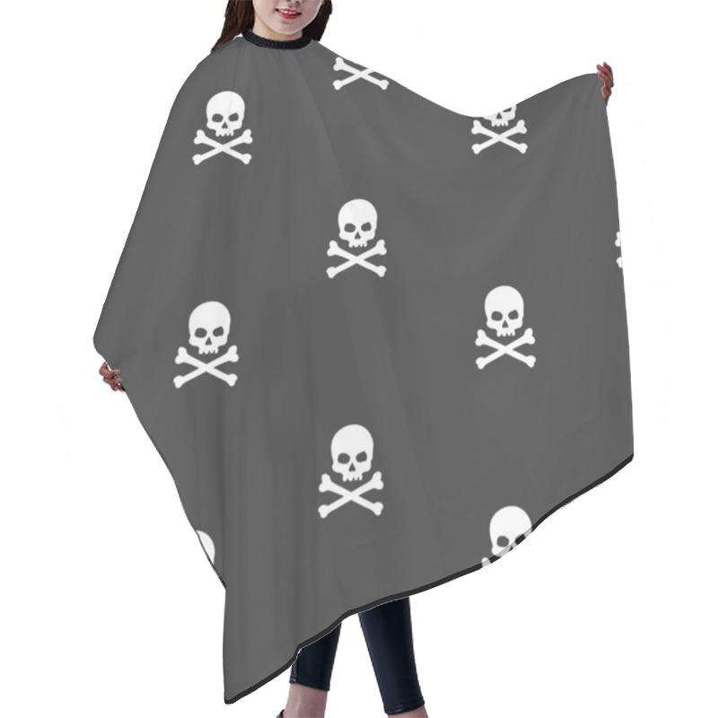 Personality  Vector Seamless Grunge Pattern With Skulls And Bones Hair Cutting Cape