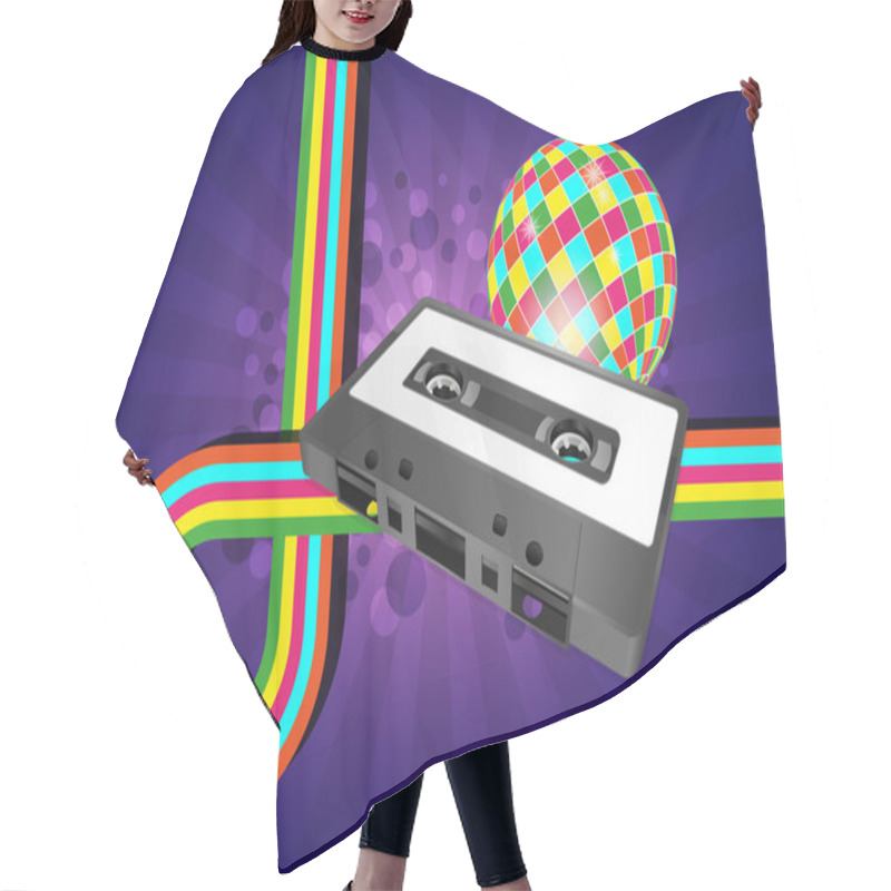 Personality  Audiocassette Graphic Hair Cutting Cape