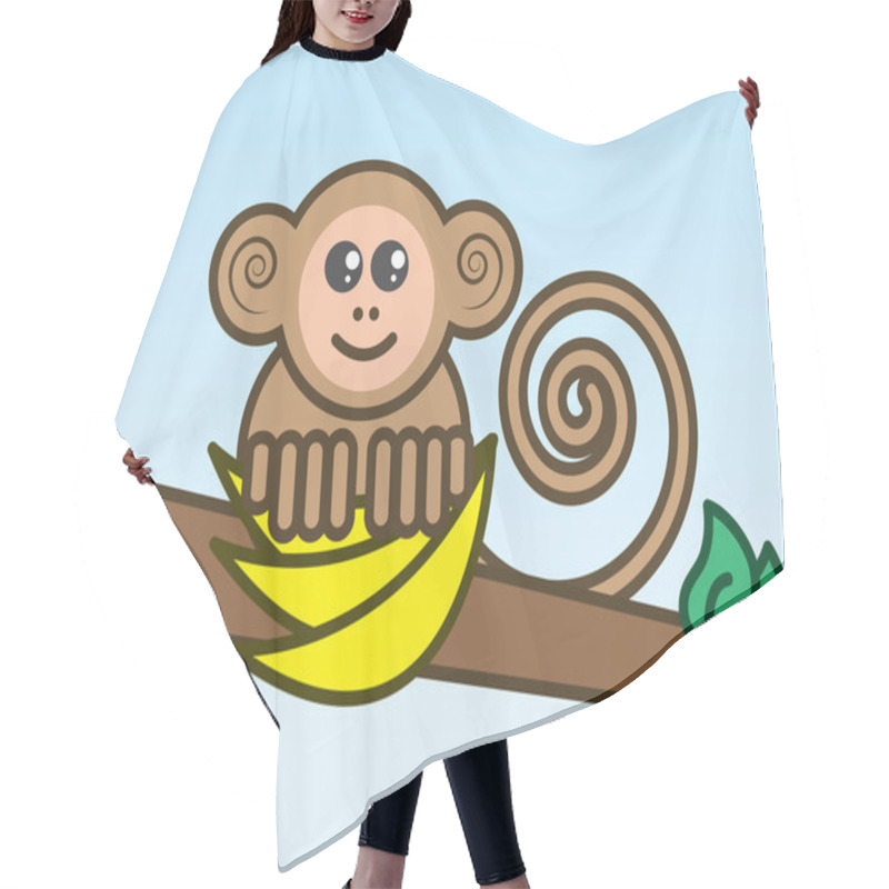 Personality  Monkey Bananas Hair Cutting Cape