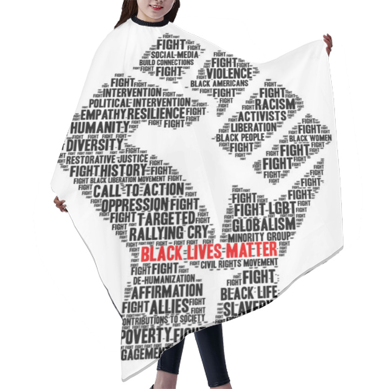 Personality  Black Lives Matter Word Cloud Hair Cutting Cape