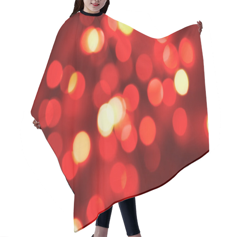 Personality  Defocused Red Holiday Lights Hair Cutting Cape