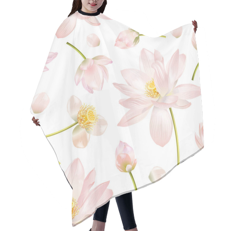 Personality  Lotus Realistic Illustration Hair Cutting Cape