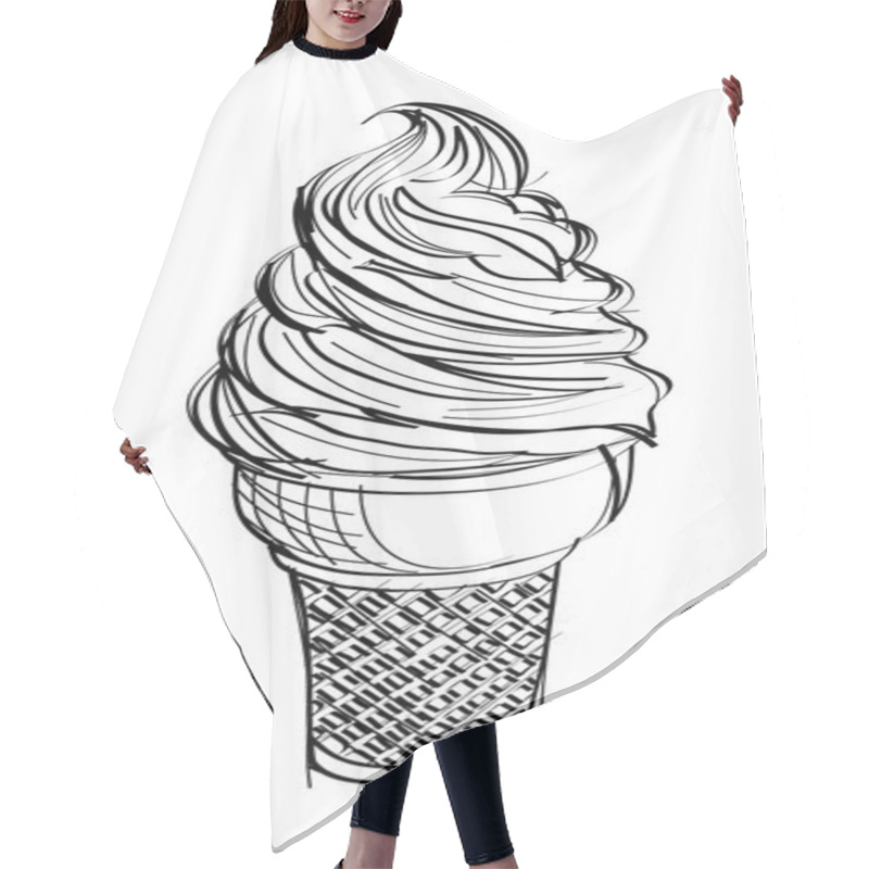 Personality  Outline Cone Ice Cream Icon Hair Cutting Cape