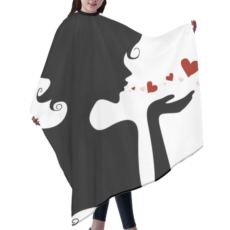 Personality  Silhouette Hearts Hair Cutting Cape