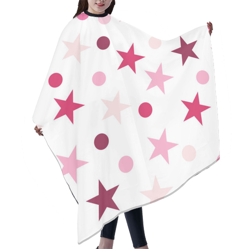 Personality  Seamless Pattern With Stars And Dots In Pink Shades  Hair Cutting Cape