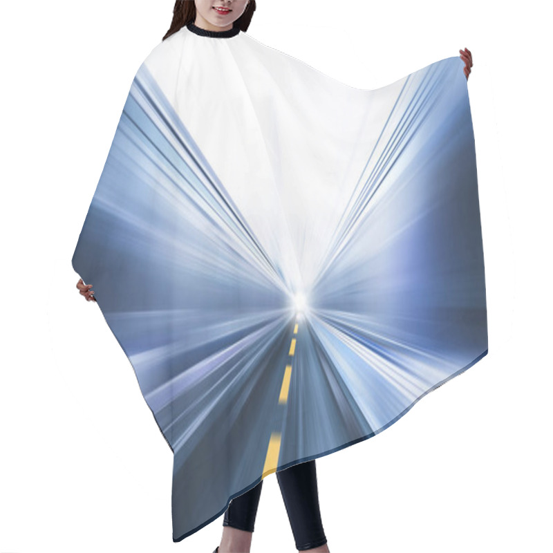 Personality  Blur Fast Moving High Speed Road Business Perform Concept Hair Cutting Cape