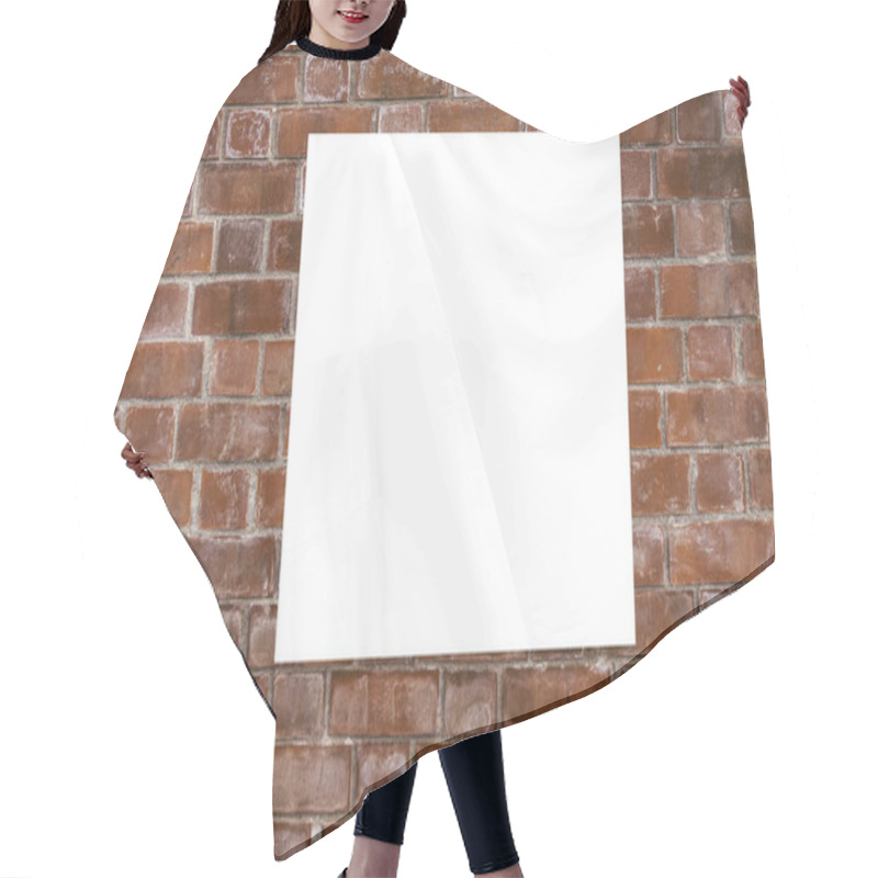 Personality  Mock Up. Blank Vertical Billboard, Poster Frames, Advertising On The Brick Wall. Hair Cutting Cape