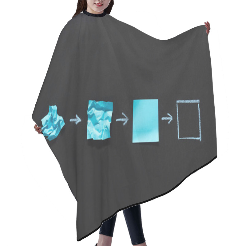 Personality  Blue Blank Notes In Different States Hair Cutting Cape