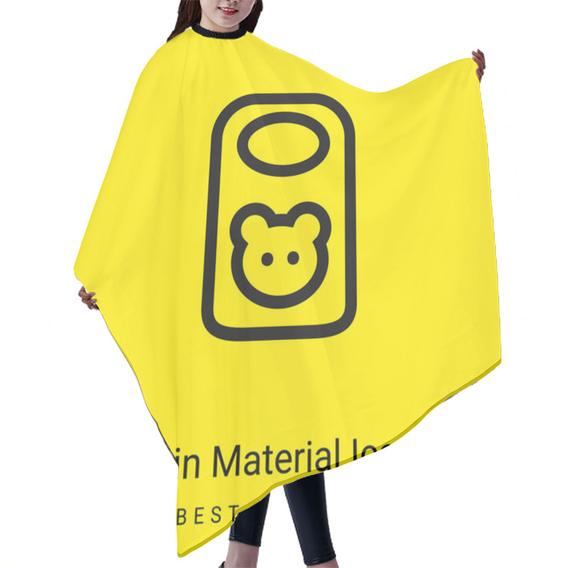 Personality  Baby Bib With Animal Head Outline Minimal Bright Yellow Material Icon Hair Cutting Cape