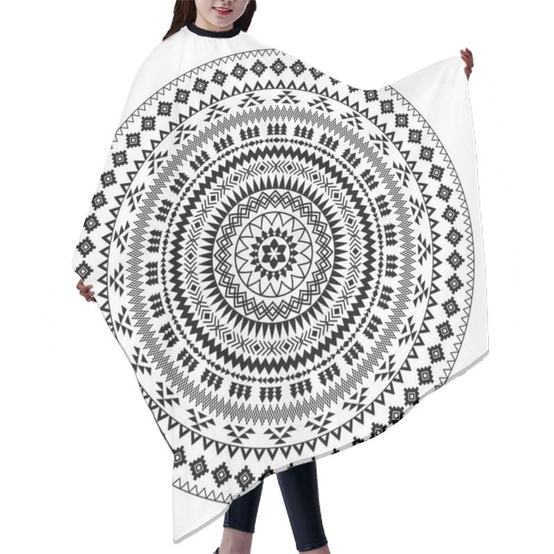 Personality  Mandala. Abstract Circle Vector Geometric Ornament. Hair Cutting Cape