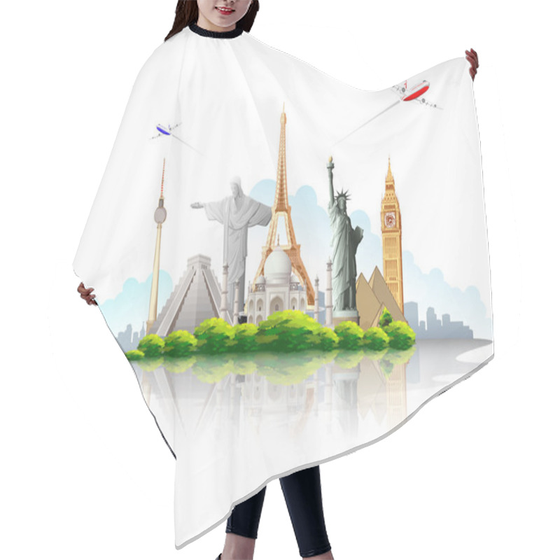 Personality  Travel Around The World Hair Cutting Cape