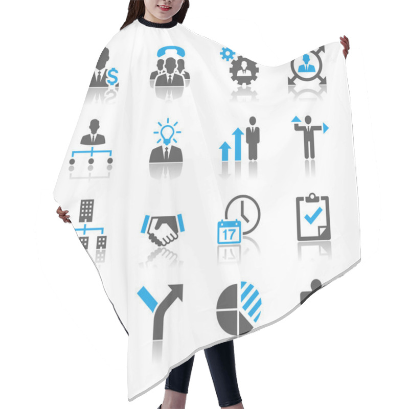 Personality  Business And Management Icons - Reflection Theme Hair Cutting Cape