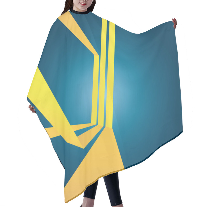 Personality  Abstract Yellow Stripes Layout Hair Cutting Cape