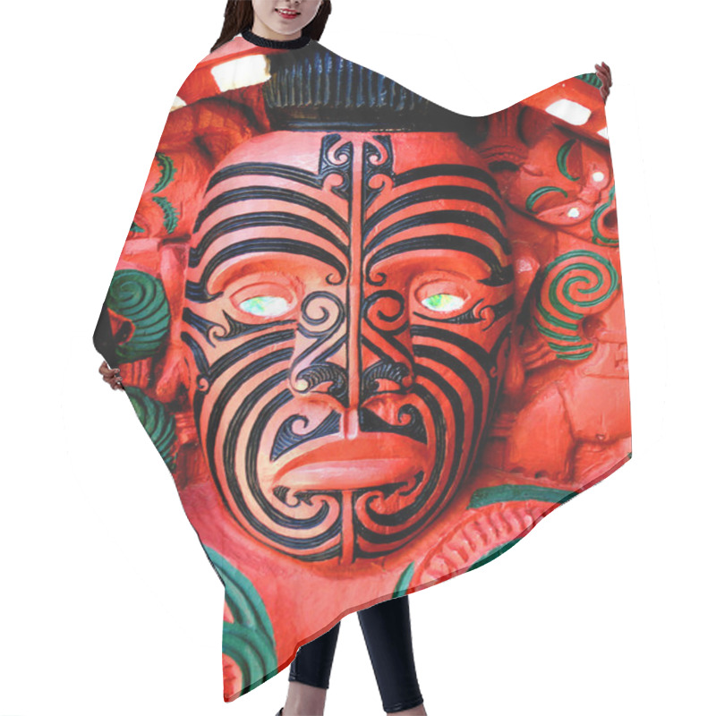 Personality  Maori Warrior Carving, New Zealand Hair Cutting Cape