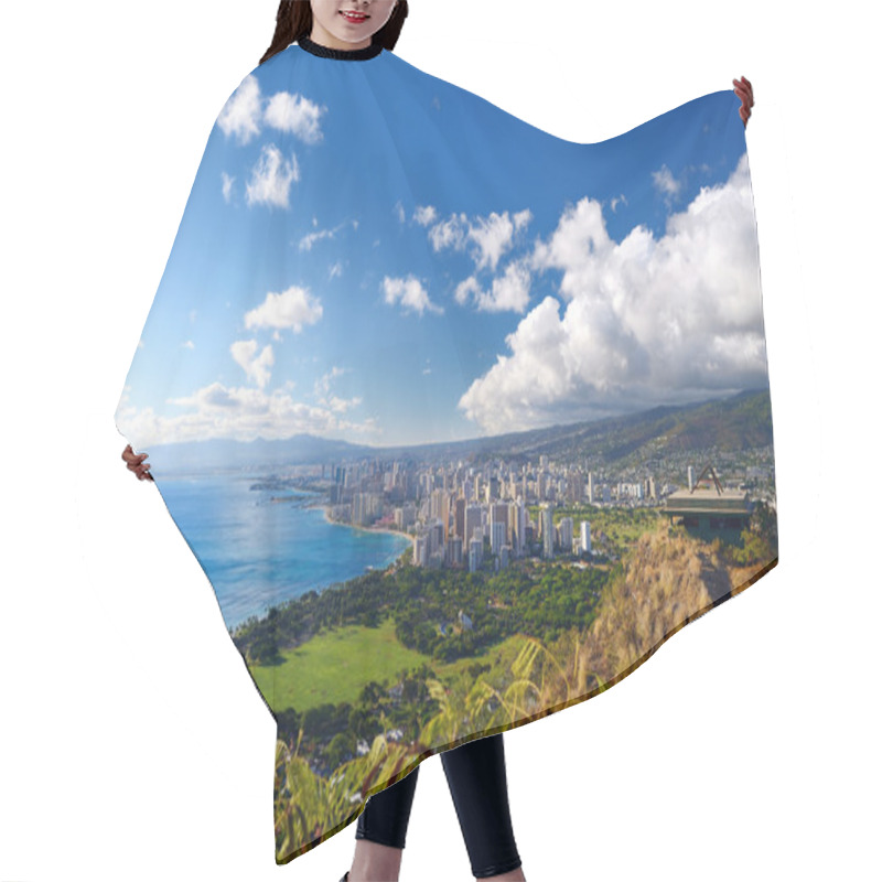 Personality  Spectacular View Of Honolulu City, Oahu Hair Cutting Cape