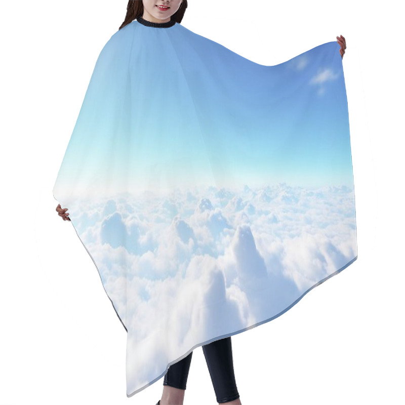 Personality  Sky Background, Clouds On A Sky Blue Bright Background Hair Cutting Cape