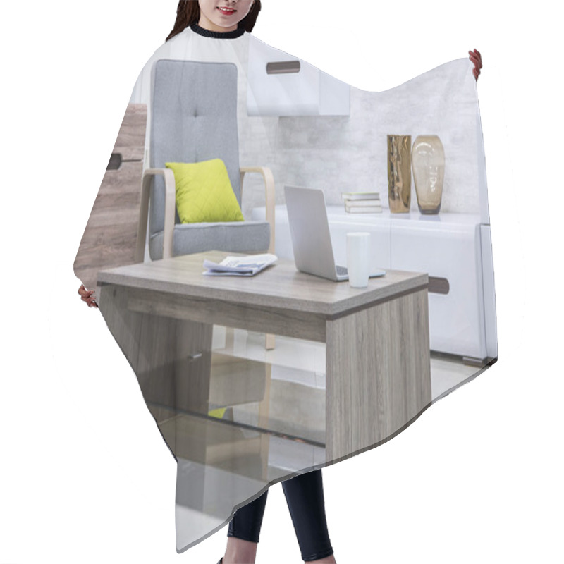 Personality  Modern Living Room Interior With Laptop On Table Hair Cutting Cape