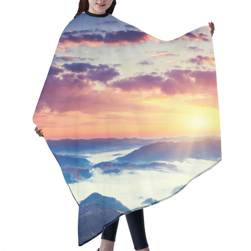 Personality  Fantastic Morning Mountain Landscape Hair Cutting Cape