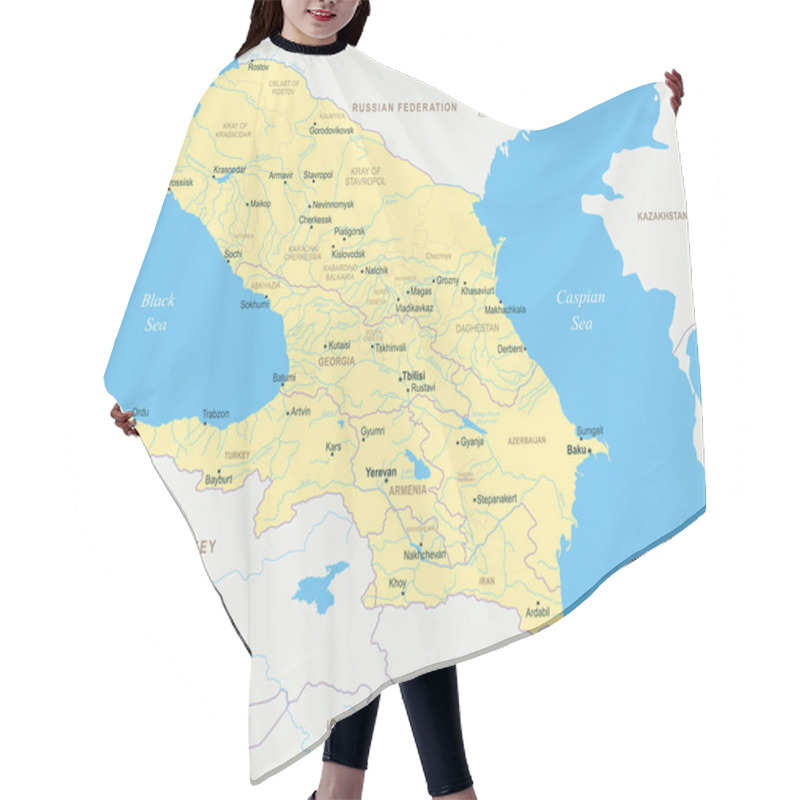 Personality  Caucasus Region Map - Vector Illustration Hair Cutting Cape