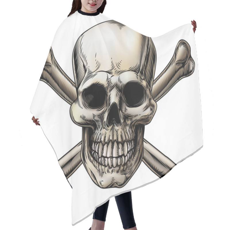 Personality  Skull And Crossbones Icon Hair Cutting Cape