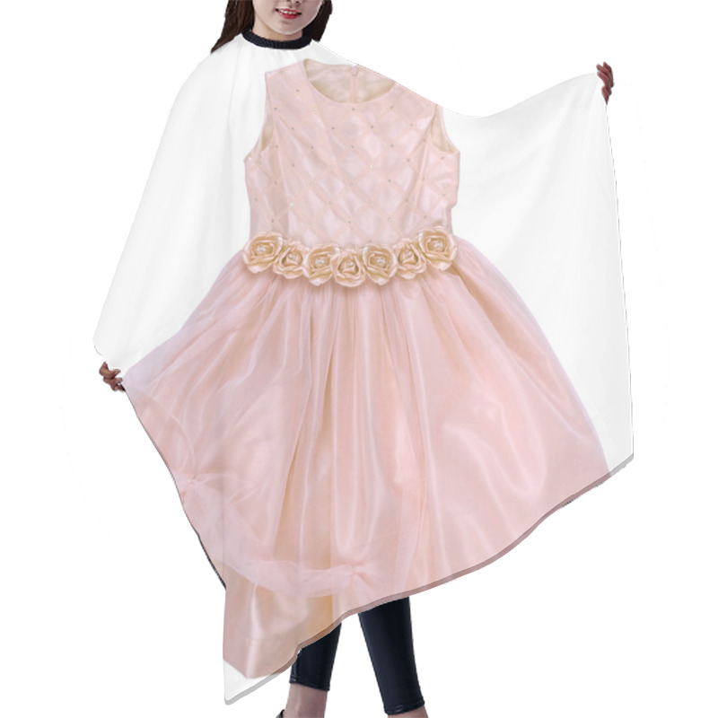 Personality  Pink Dress With Roses Hair Cutting Cape