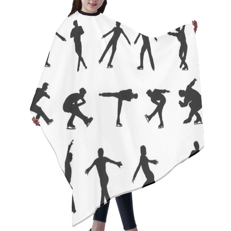 Personality  Mans Figure Skating Silhouette Set Hair Cutting Cape