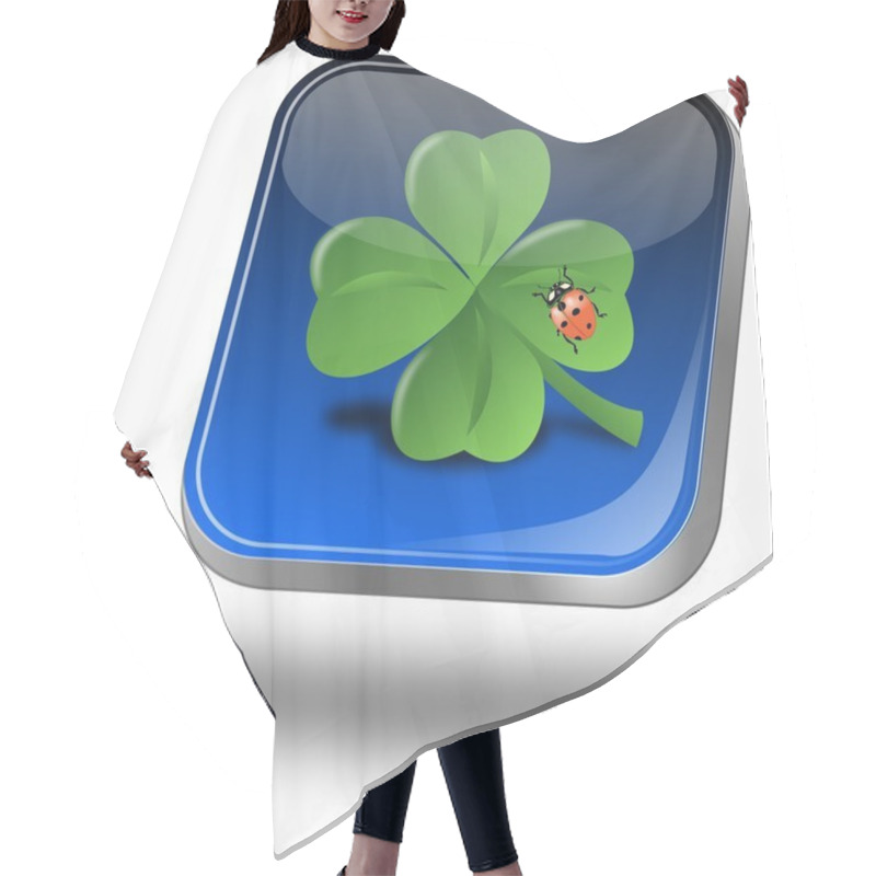 Personality  Button With Shamrock And Ladybug Hair Cutting Cape