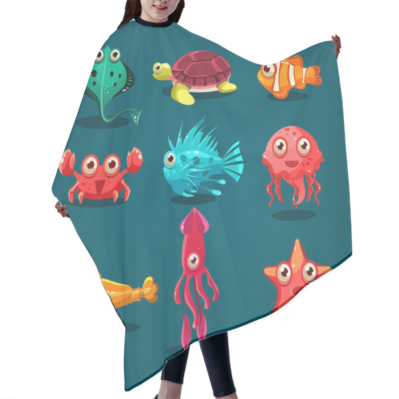 Personality  Cartoon Marine Animals Hair Cutting Cape